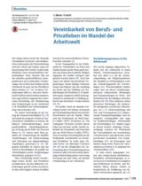 Cover von Vereinbarkeit von Berufs- und Privatleben im Wandel der Arbeitswelt