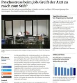 Cover von Psychostress beim Job: Greift der Arzt zu rasch zum Stift?